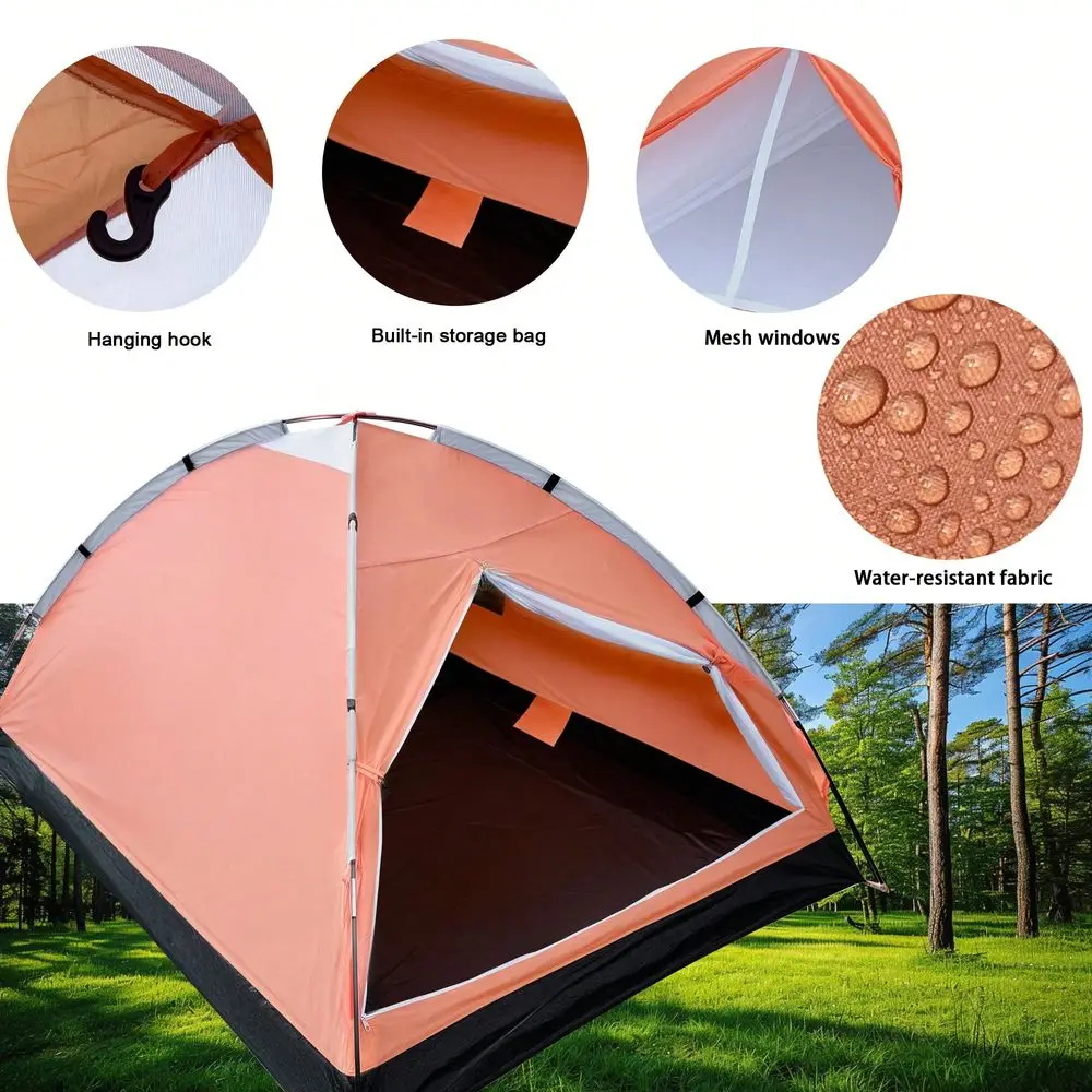StarsX 2Person Dome Tent For Camping Waterproof Lightweight Portable Backpacking Orange