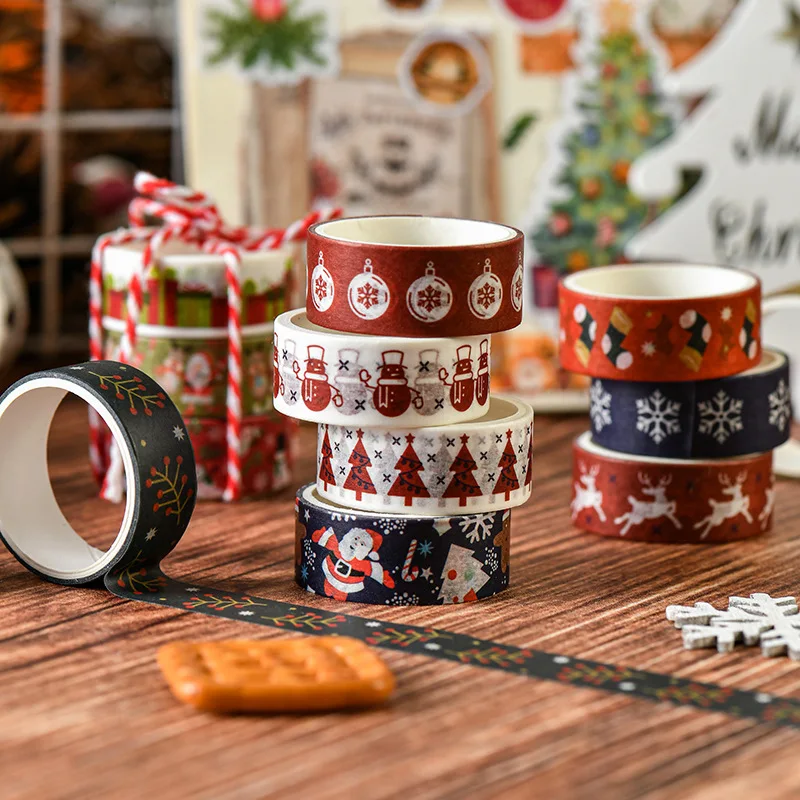 6 Rollen/Set Creatieve Kerstcadeaus Materiaal Collage Washi Tape Creatieve Diy Dagboek Collage Scrapbooking Briefpapier