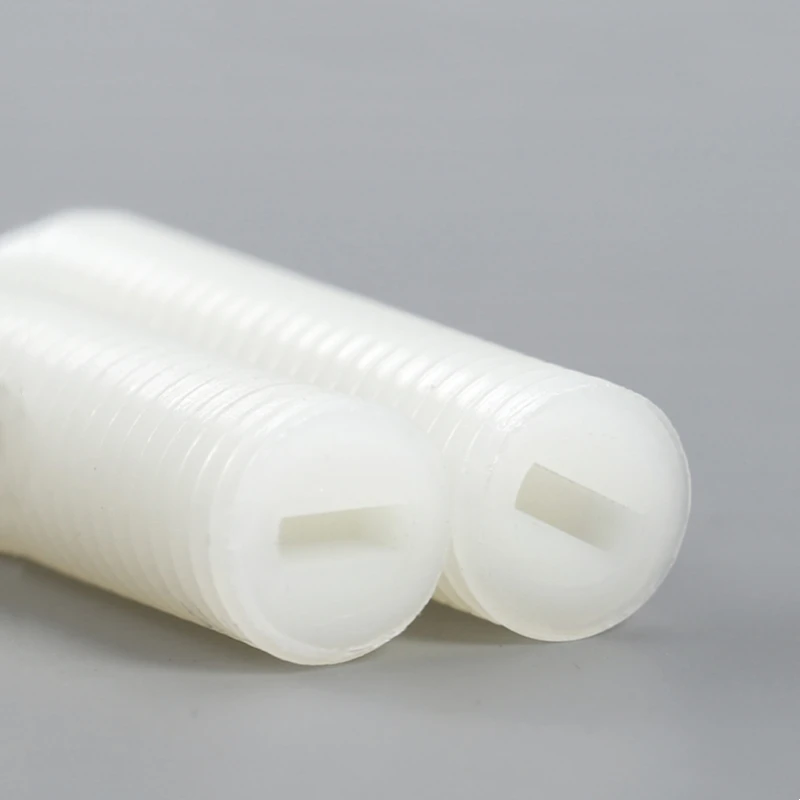 Plastic Slotted Flat-Tip Set Screws M3 M4 M5 M6 M8 M10 M12 White Nylon Set Grub Screw Headless Slotted Bolts Length 4-50mm