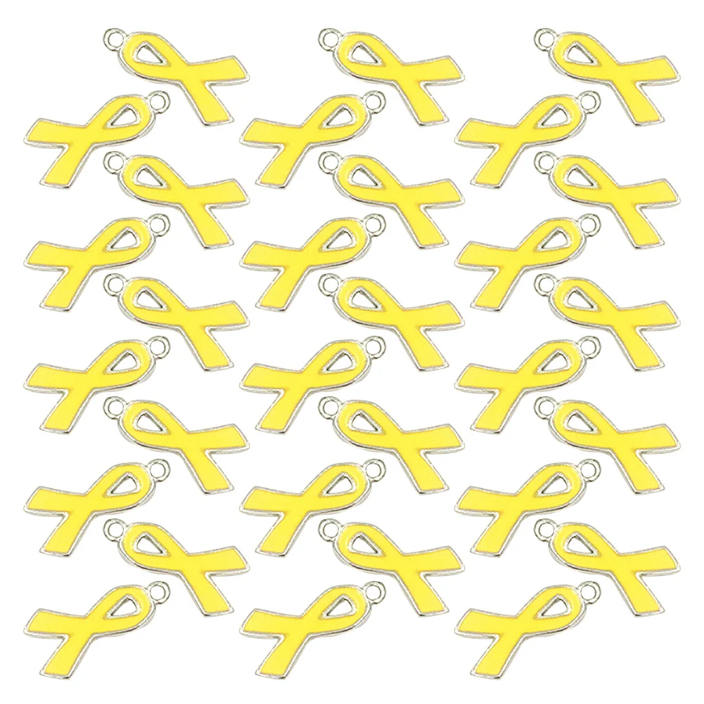 

100 шт. легких подвесок-шармов из сплава с эмалью в виде желтой ленты для изготовления ювелирных изделий и рукоделия, аксессуары для творчества