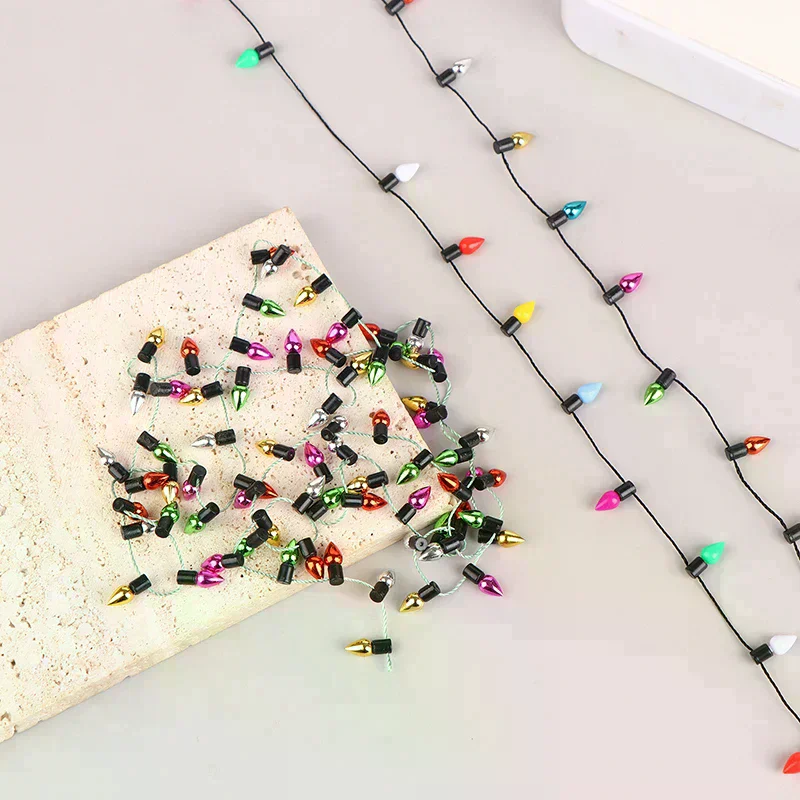 1:12 1 chaîne de fausses lumières noël bonne décoration maison de poupée Miniature Mini meubles accessoires chaîne lumières