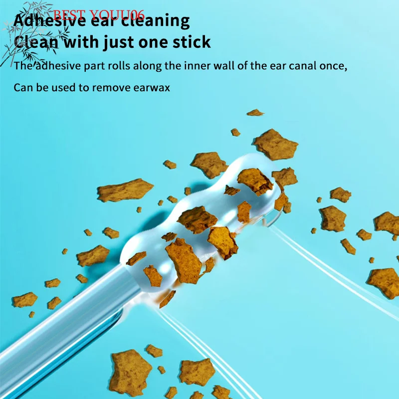 

(YOUU06)24PCS/Box New Silicone Disposable Ear Swabs Soft Ear Cleaner Sticky Ear Swabs Sticky Earwax Remover Stick Adults
