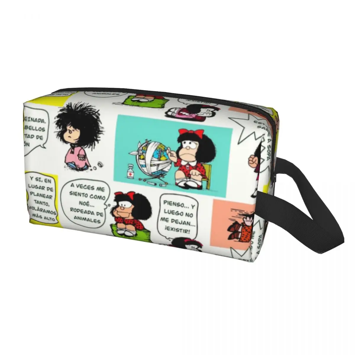 Benutzer definierte Reise Manga Quino Mafalda Kultur beutel Kawaii Cartoon Kosmetik Make-up Veranstalter Frauen Schönheit Lagerung Dopp Kit Box