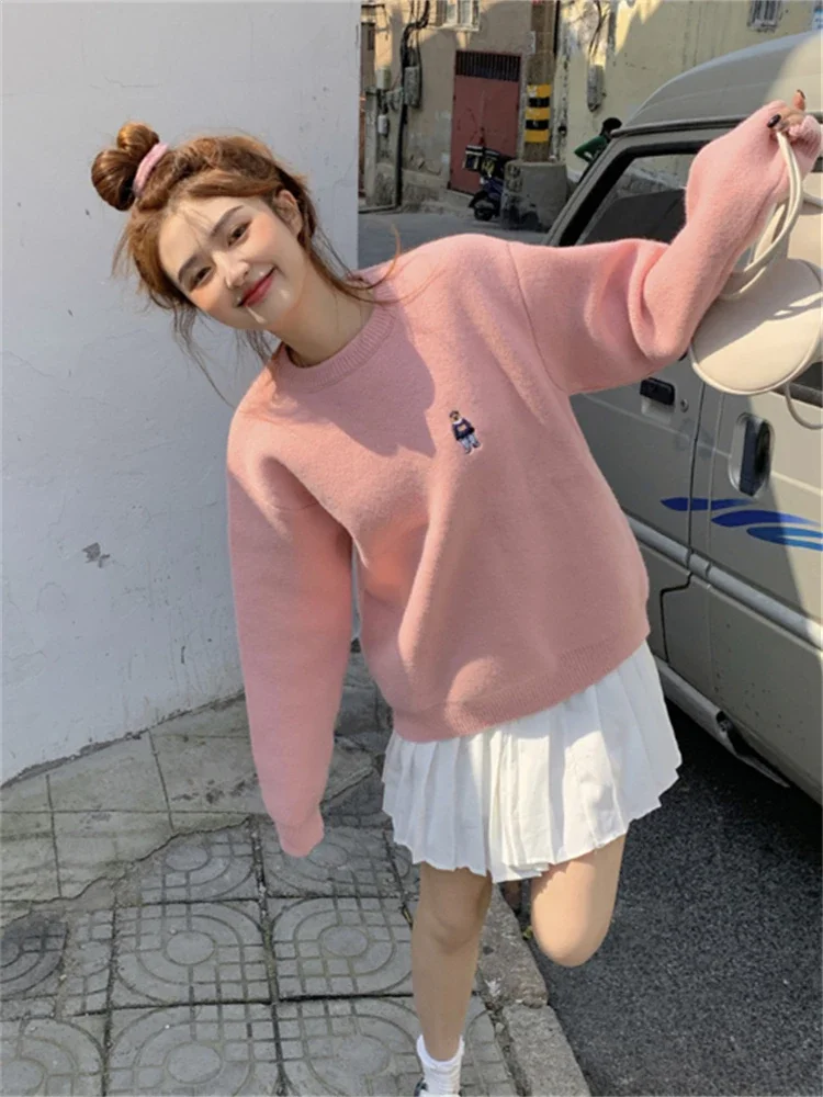 Fall 2021 Winter Womens Sweaters Women Clothing Knitted Loose Sweater Knitting Wool Oversize Pullover Woman Sweaters Girls Thick