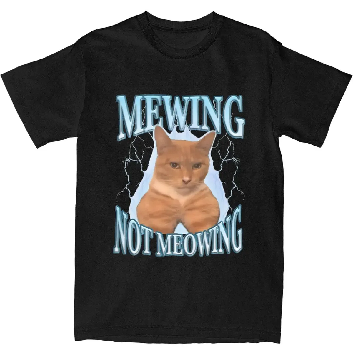 MFukNot Meowing Funny Cat Meme T-shirt imprimé graphique pour hommes et femmes, 100% coton, Humor Cats Bootleg Économie Tee Clothing