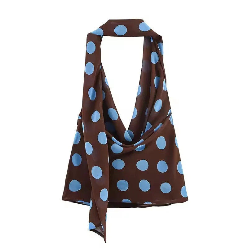 البولكا نقطة مطبوعة ميدي التنانير قطعتين مجموعات للنساء 2025 الصيف شيك وشاح الرسن توب الدعاوى الشاطئ امرأة 2 قطعة وتتسابق