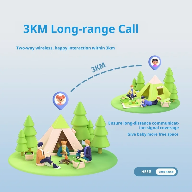 Crianças dos desenhos animados walkie talkie longo alcance 1 a 3 km chamada desobstruída sem fio intercom brinquedo multi função para uso ao ar livre
