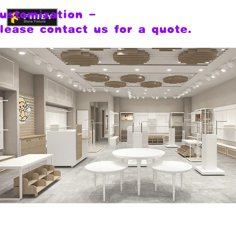 

custom.Powder Coated MDF Quality Kids Clothing Shop Design Display Furniture Children Store Interior Design