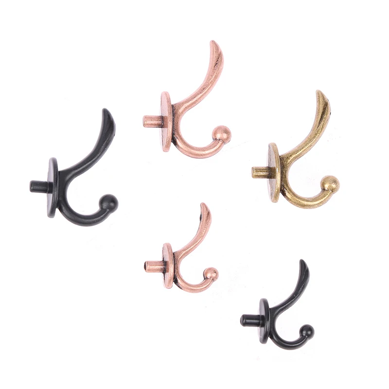 2 Stuks 1:12 Poppenhuis Miniatuur Meubels Mini Metalen Kleding Kapstok Rek Muur Hangers Modle Speelgoed Poppenhuis Badkamer Accessoires