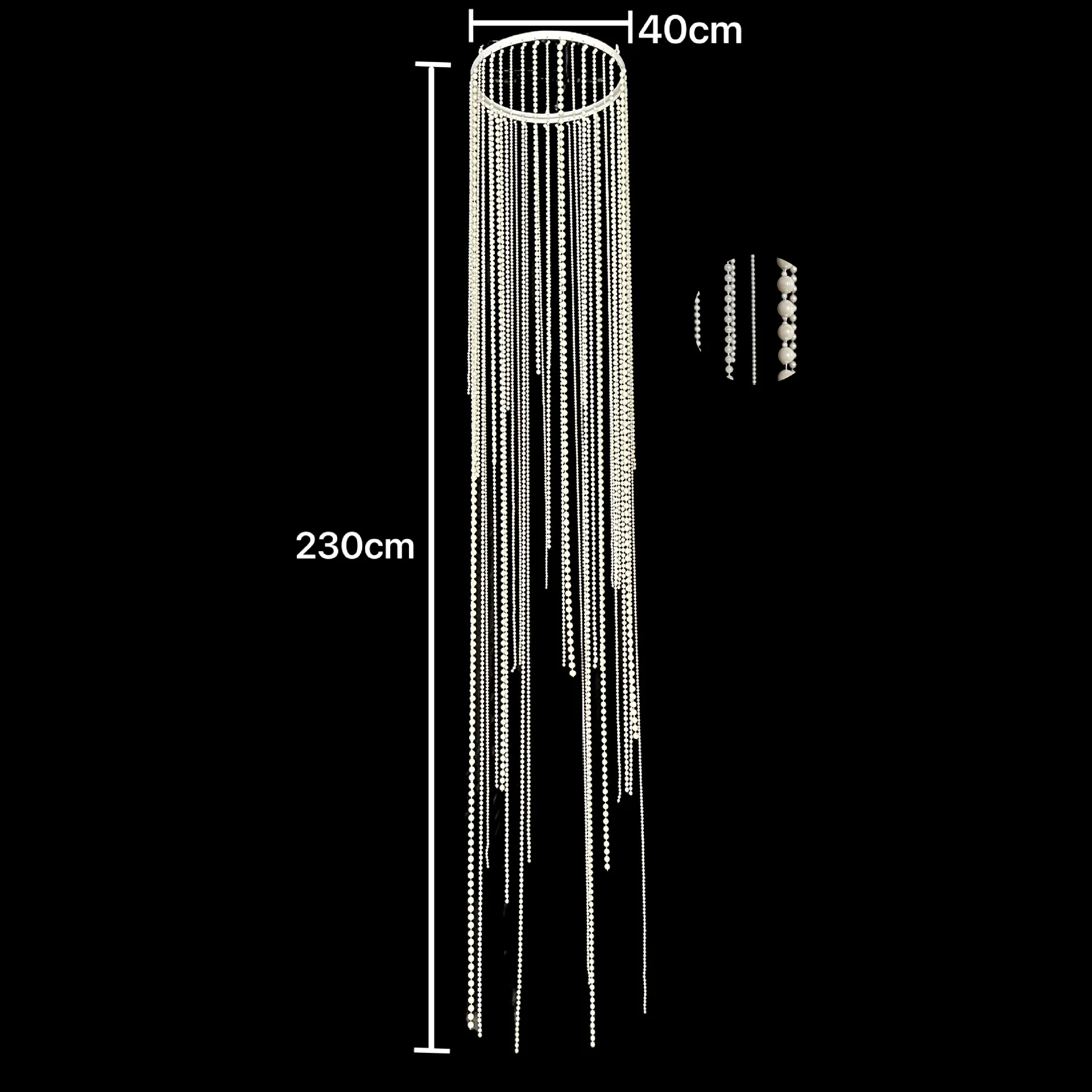 Acrylic ceiling ring bead curtain pendant fringed curtain ring background decorative curtain