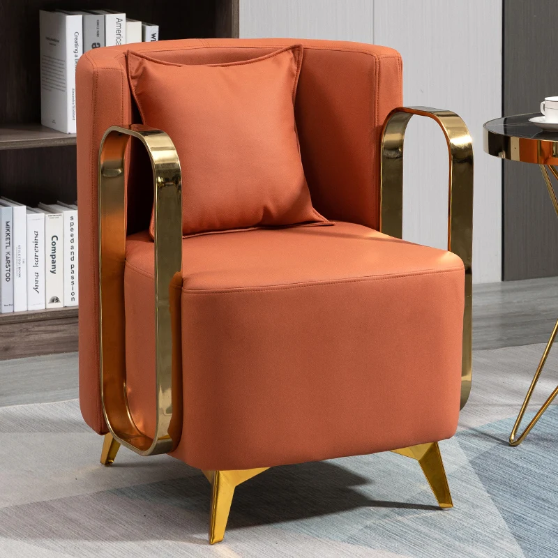 Stühle mit hoher Rückenlehne Luxus goldene Beine Armlehne italienischen Stil Sofa Bibliothek Salon Styling Thron Stuhl faul fauteil Lounge Möbel