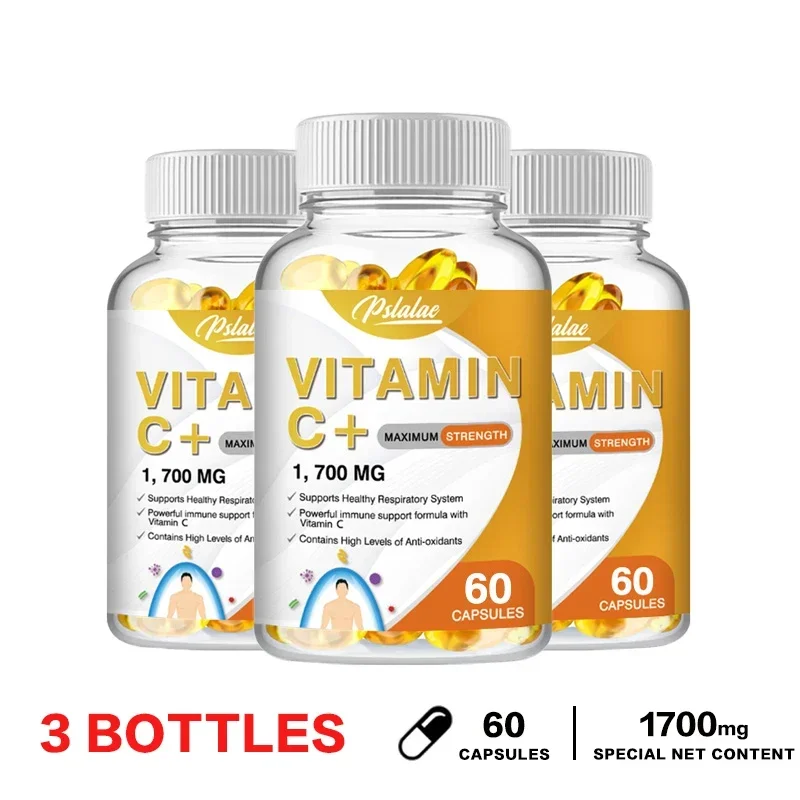 Vitamin C Capsules 1700 Mg - Supports A Healthy Immune System and Antioxidant Protection, Boosts Collagen Production
