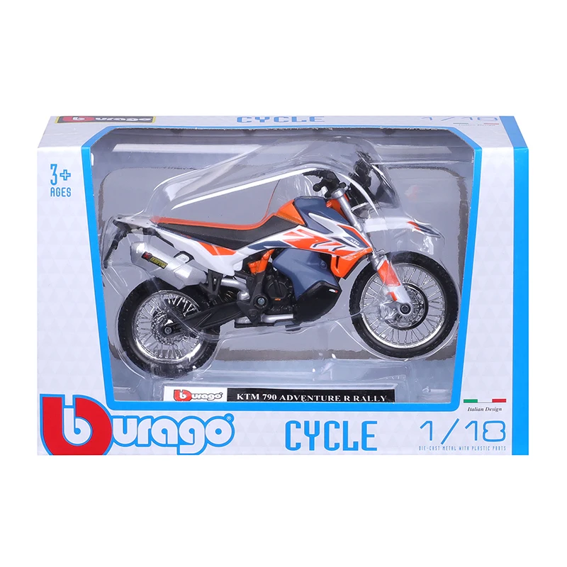 Bburago 1:18 KTM 790 Adventure R Rally authorized simulation alloy motorcycle model toy car gift collection