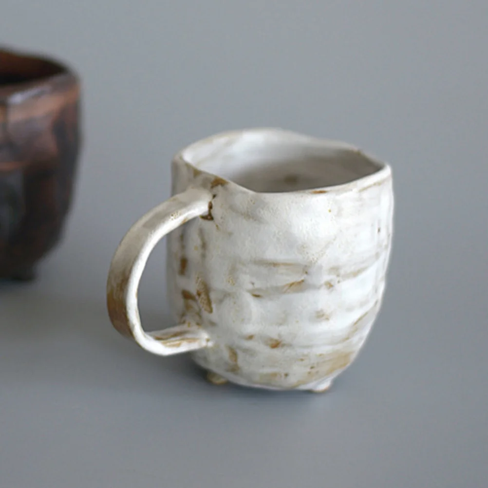 

Ceramic Milk Cup Japanese Style Retro Coffee Mug for Home Office Use Decorative Water Cup Large Capacity Breakfast Drinkware