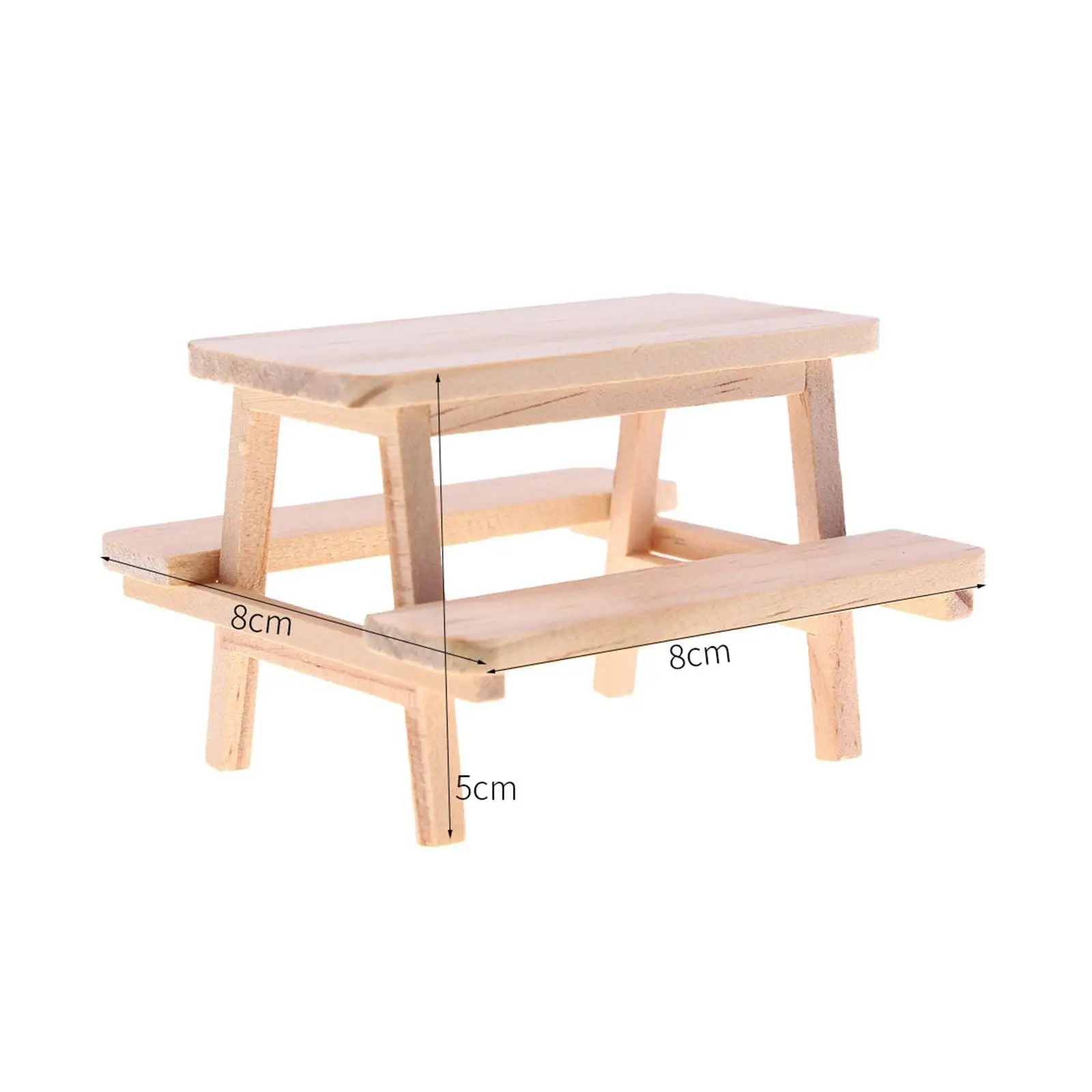 1:12 Dollhouse Table and Chair Set Model Wooden Table Stool Model Dioramas Miniature Furniture for Micro Landscape Sand Table