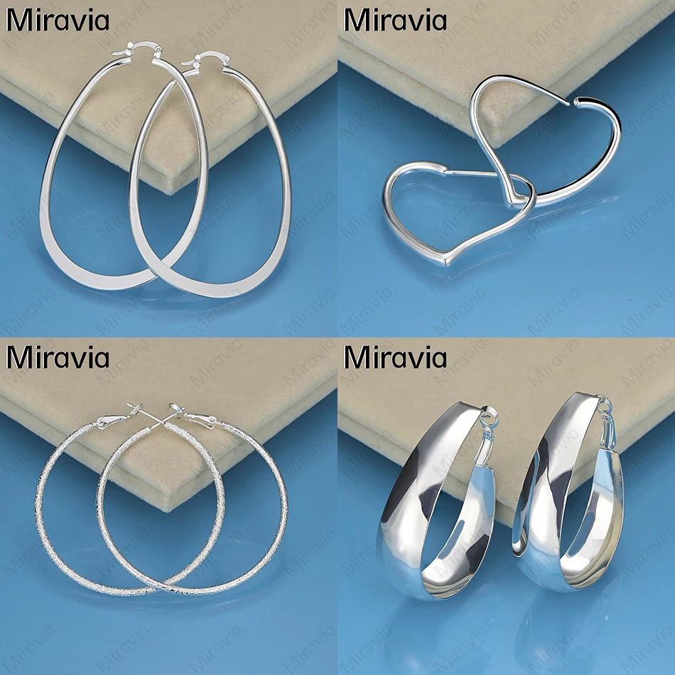 

Miravia 925 Sterling Silver Heart-Shaped Earrings For Women Unique Anniversary Gift Jewelry