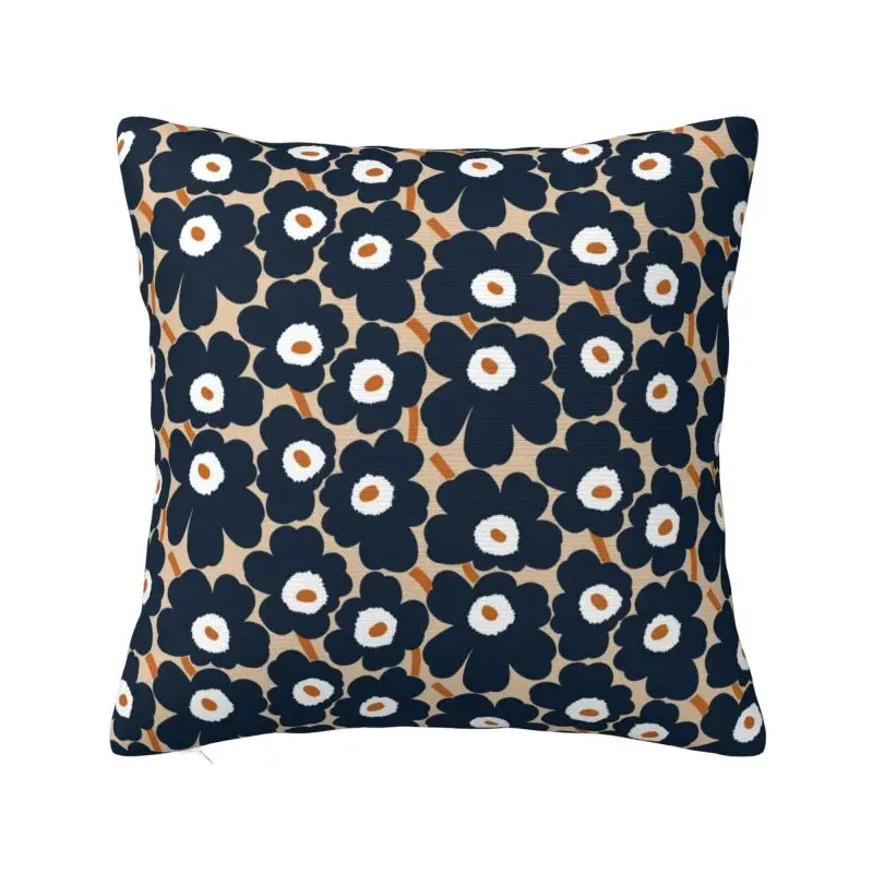 Custom Modern Little Poppy Print Cushion Cover for Sofa Velvet Fashion Modern Style Throw Pillow Case