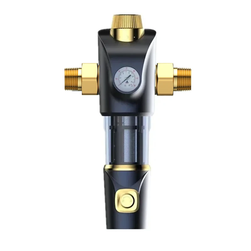 Prefiltro de retrolavado de lavado automático, filtro de agua de sedimentos giratorio hacia abajo, sistema purificador Central para toda la casa