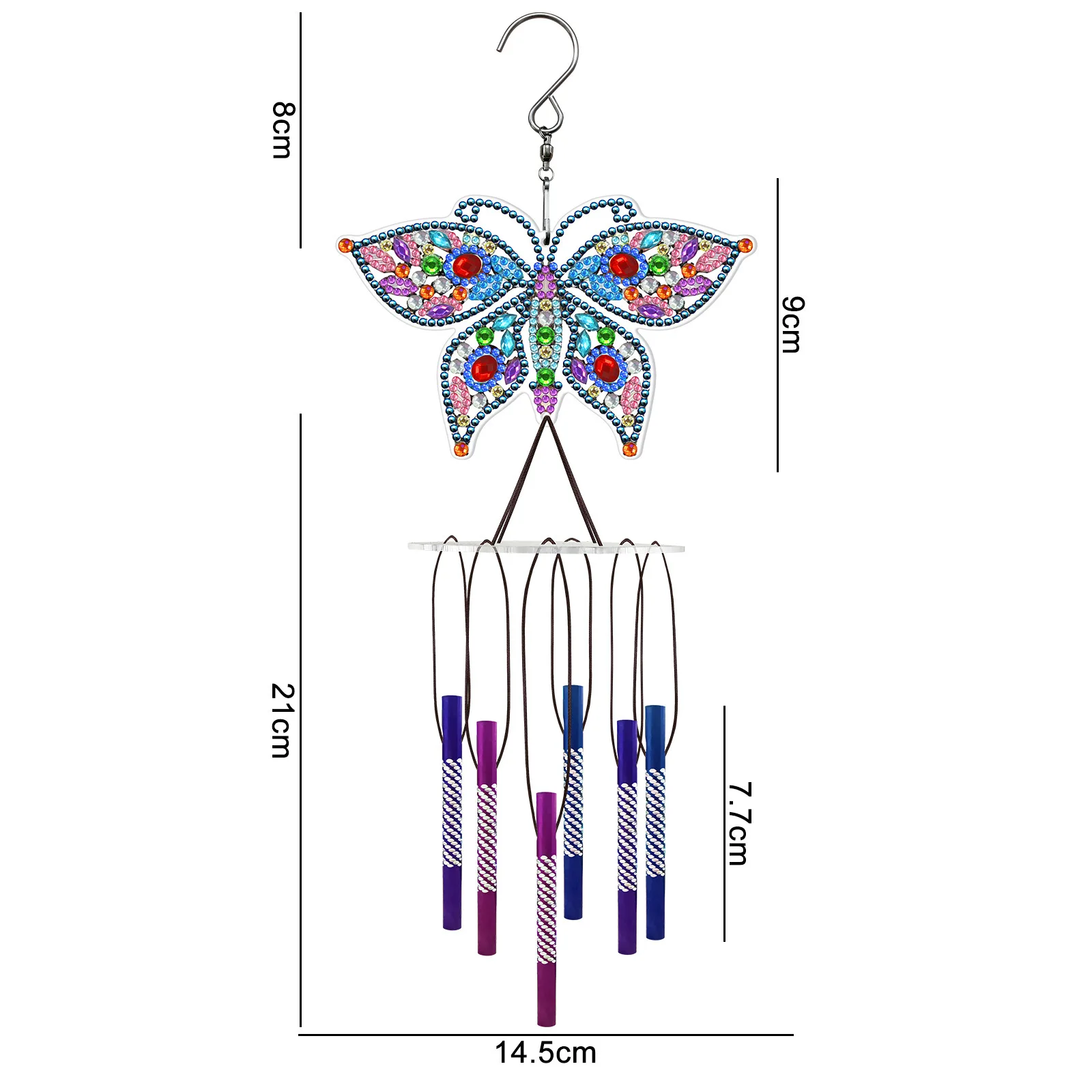 DIY Diamond Hanging Ornaments Hummingbird Butterfly Owl Pendant Outdoor Wind Chimes  Garden Wall Decoration Material Pack