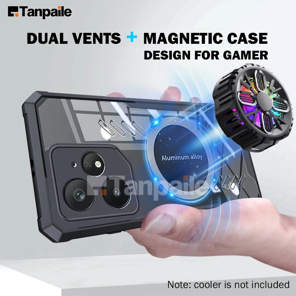 Tanpaile for Realme GT Neo7 Cooling Case Magnetic Shockproof Protection Gaming Funda Heat Dissipation Casing