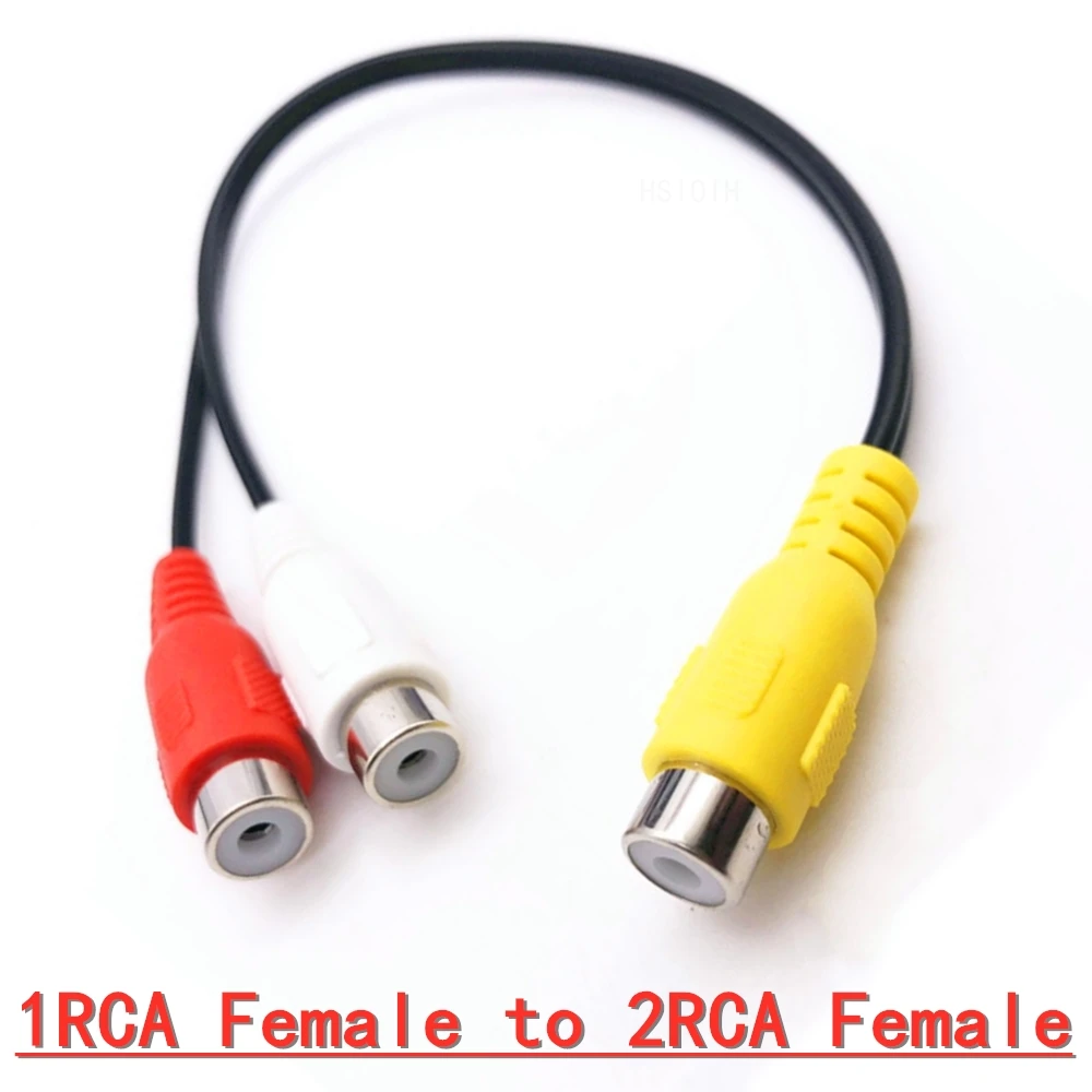 1RCA do 2RCA z męskiego na męskie do żeński do żeńskiego z męskiego na męskie kabel splittera rozdzielacz Audio dystrybutora złoty kabel głośników