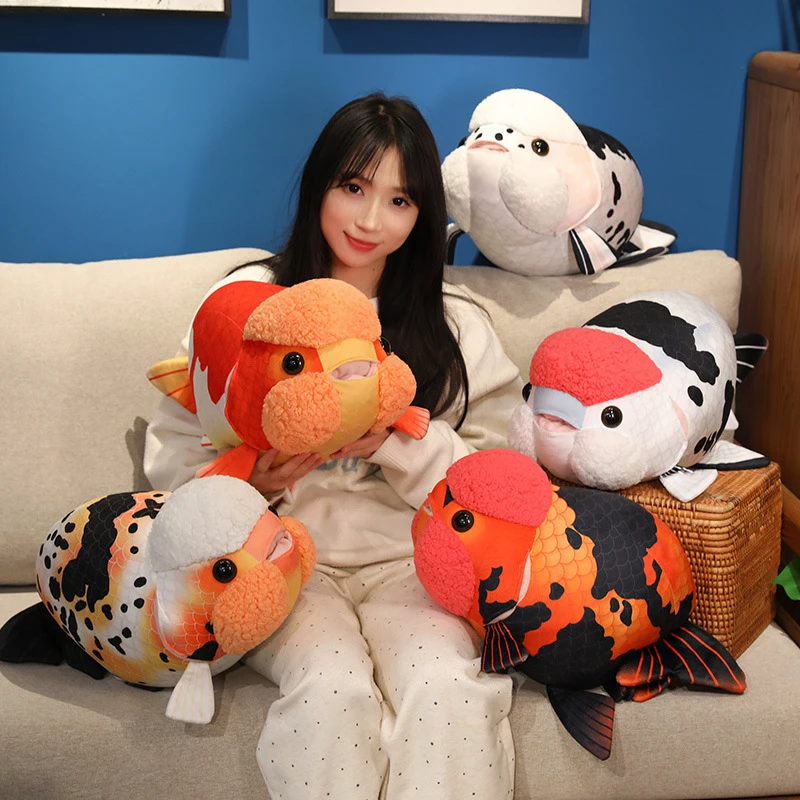 50cm Cartoon Simulation Goldfish Plush Cushion Soft Stuffed Fish Decor Pillow Creative Sleep Cushion for Kids Girls Xmas Gift