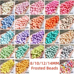 Quality Spring Fashion Acrylic Solid Candy Color Matte Frosted Beads Factory Direct Wholesale DIY Hand Beaded Jewelry Findings