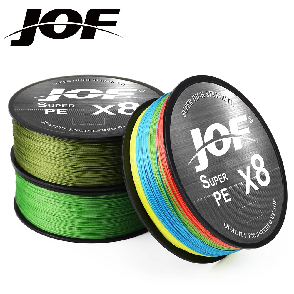 JOF X8 300M 500M Braided Fishing Line 8 Strands MultiColor Multifilament Saltwater PE Line15 20 30 40 60 80 100LB