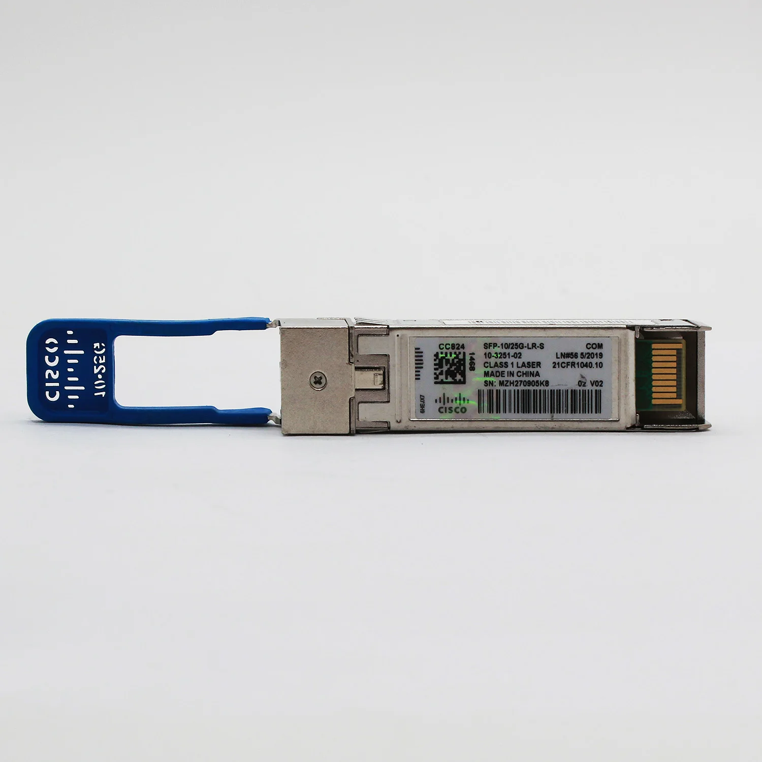 

Для оригинального модуля приемопередатчика Cisco CISCO SFP-10/25G-LR-S 10/25GBASE-LR SFP+ SFP28 с голограммой