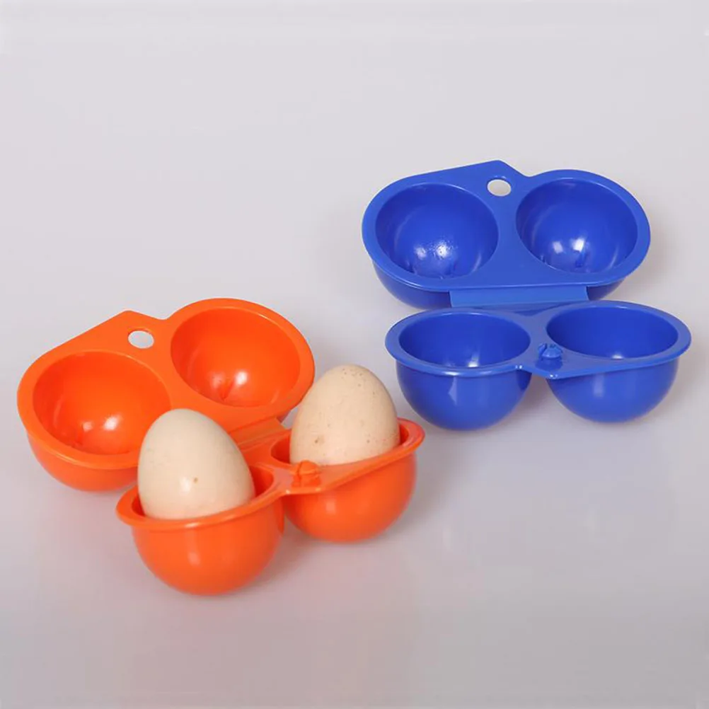 

2 pcs Pp Plastic Storage Container Foldable Carrier Box Durable Eco-Friendly 2-Egg Capacity Rugged Design Portable Egg Holder