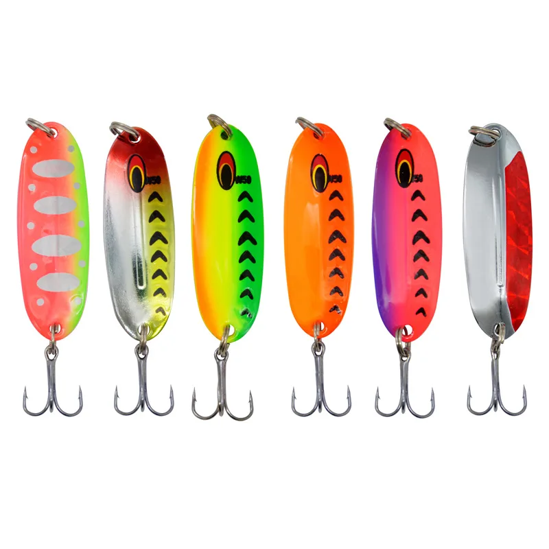 

New Product Export Lure Color Sequins 7G Treble Hook Spoon Type Iron Plate Fake Sequins Lure Fishing Bait