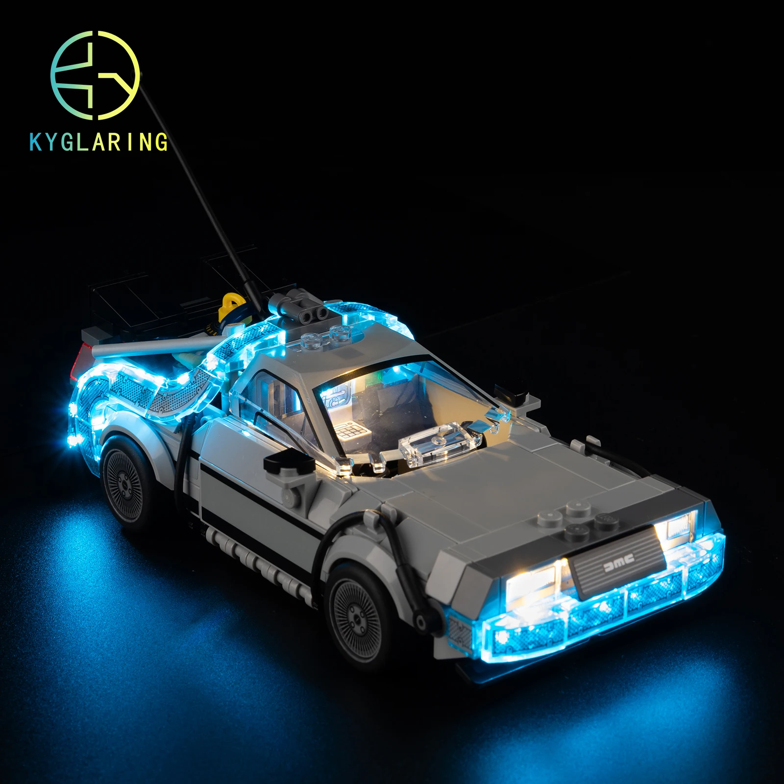 Kyglaring Led Lighting Set for LEGO Time Machine from Back to the Future 77256 Building Blocks