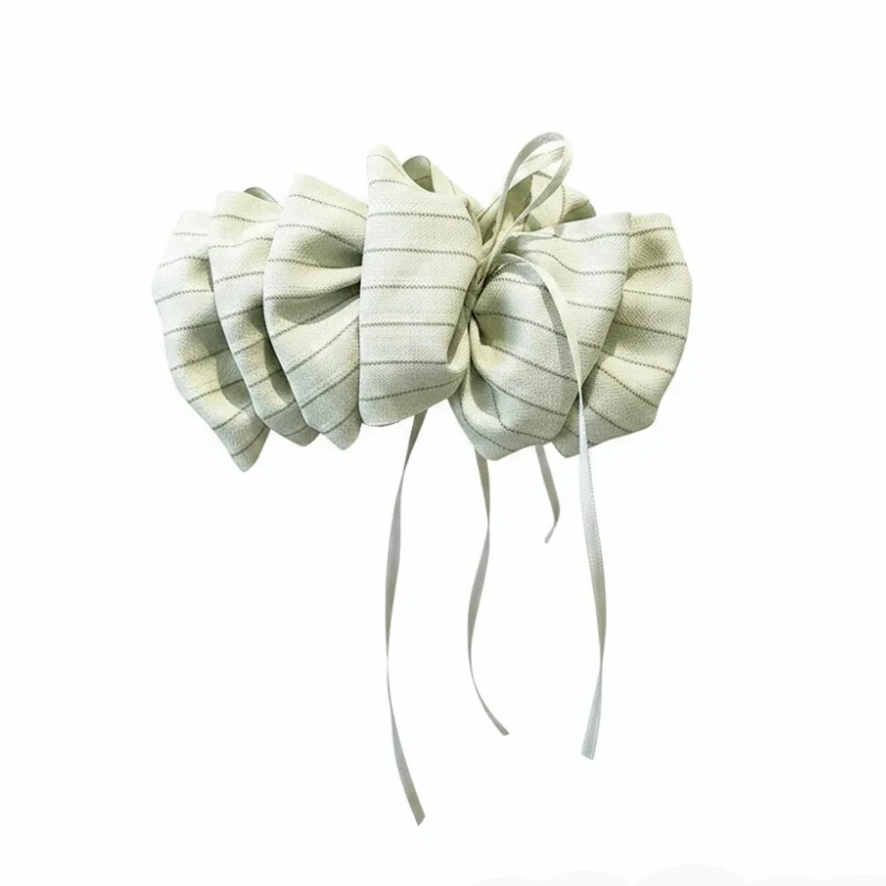 

Headdress Striped Flower Bow Bow Hair Clip Elegant Temperament Big Bow Shark Clip Fabric Bow Ponytail Hair Clip For Women