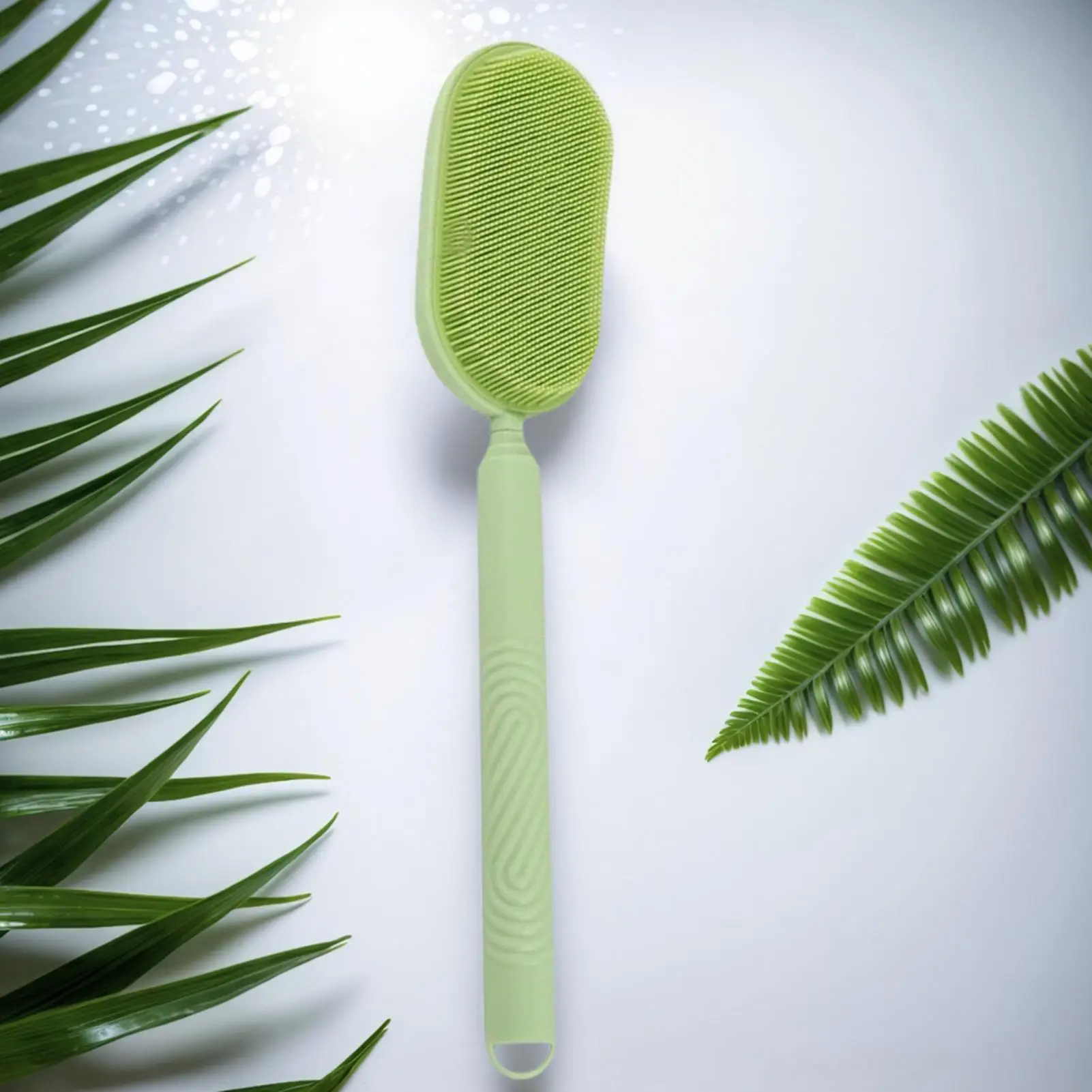 Long Handle Back Scrubber for Shower Silicone Body Wash Brush Telescopic Bath Scrubber for Adults Elderly Kids Home Travel Use view 3