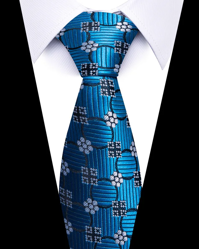 Hochwertige Hochzeitskrawatten für Männer, modisch, neuer Stil, blauer Streifendruck, Krawatten, tägliches Büro, Bekleidung, Accessoires, Geschenk für Männer – Detail 35