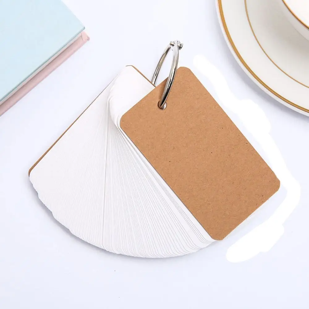 Blocco note colorato a fogli mobili con anello in metallo Blocco note per carte vuote fai-da-te Copertina rigida Mini notebook di cancelleria