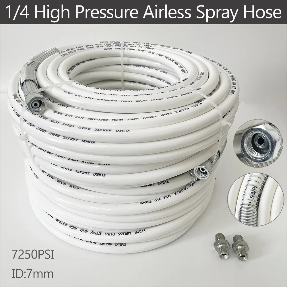 

0.5M~40M 1/4 Interface Double-layer Fiber High-pressure Airless Spray Hose With Inner Diameter of 7mm and Pressure of 7250PSI