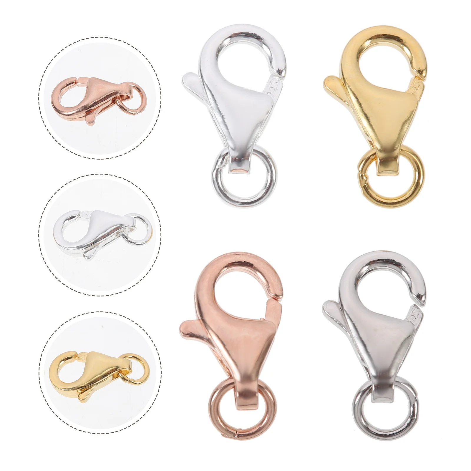 

4Sets Mini Lobster Clasps for Jewelry Making Silver DIY Necklace Buckles Handmade Bracelets Connecting Clasp Craft Supplies