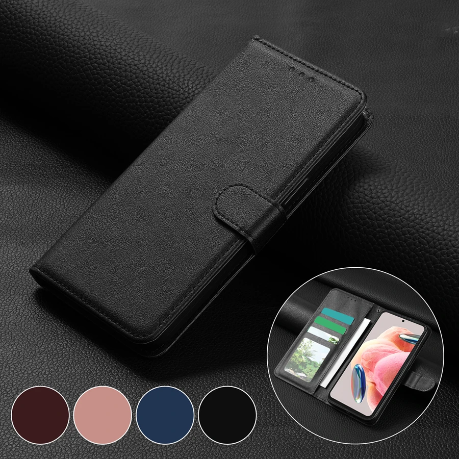 Wallet With Card Slot Photo Frame Magnetic Flip Leather Case For Xiaomi Redmi Note 7 8T 9 Pro 10 10S 11 11S 12 12S 13 Pro Plus