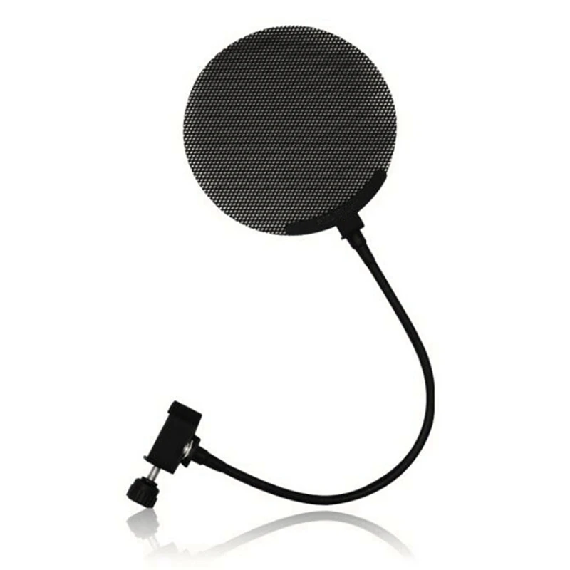 MA019B Acoustic Filter Dual Layered Wind Screen With Enhanced Flexible 360°Gooseneck Clip Recording Wind Screen