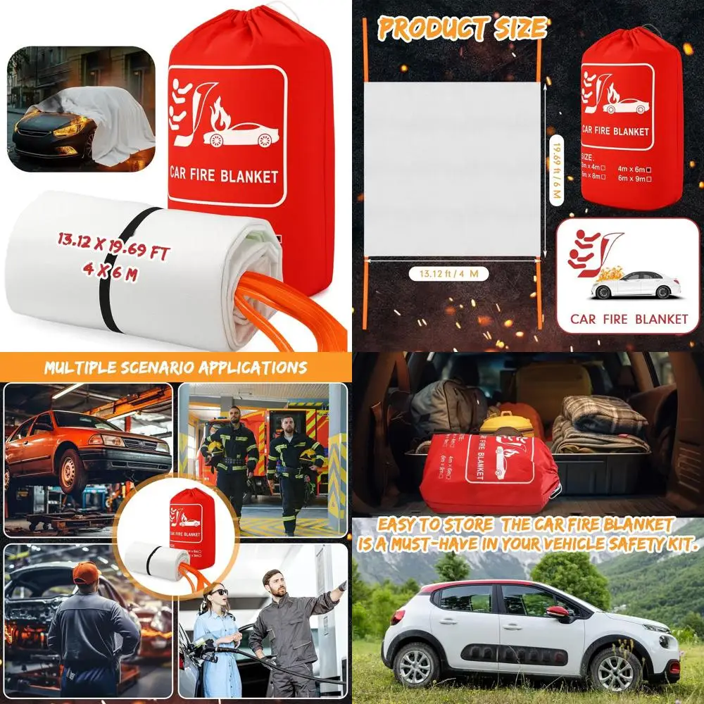 

Аварийное противопожарное одеяло для автомобиля, электромобиля, одеяло из стекловолокна, огнетушитель, большое противопожарное оборудование для выживания и безопасности для A