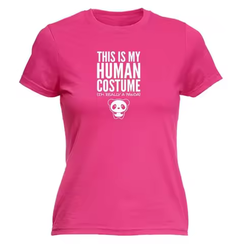 This Is My Human Costume Panda Womens T Shirt Funny Novelty