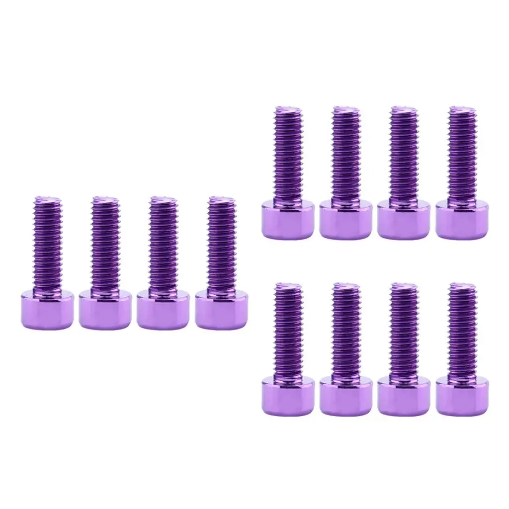 

12pcs Montain Bike Water Bottle Cage Holder Bolts Screws Durable Purple