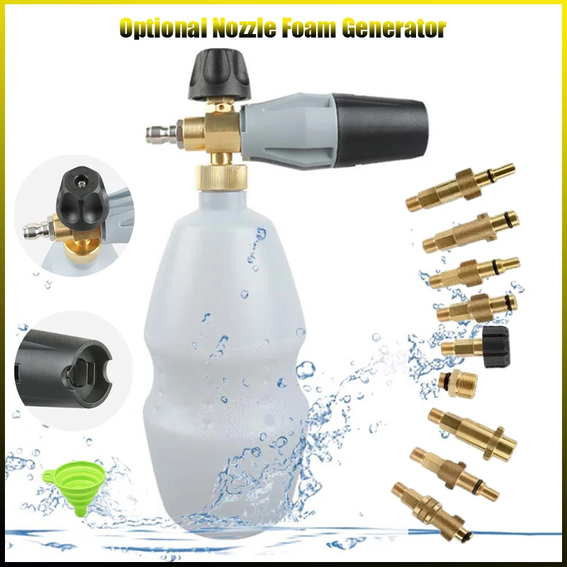 1L Capacity Snow Foam Lance High Pressure Car Washer Soap Foamer Cannon Nozzle Foam Generator for Karcher Bosch Elitech Lavor