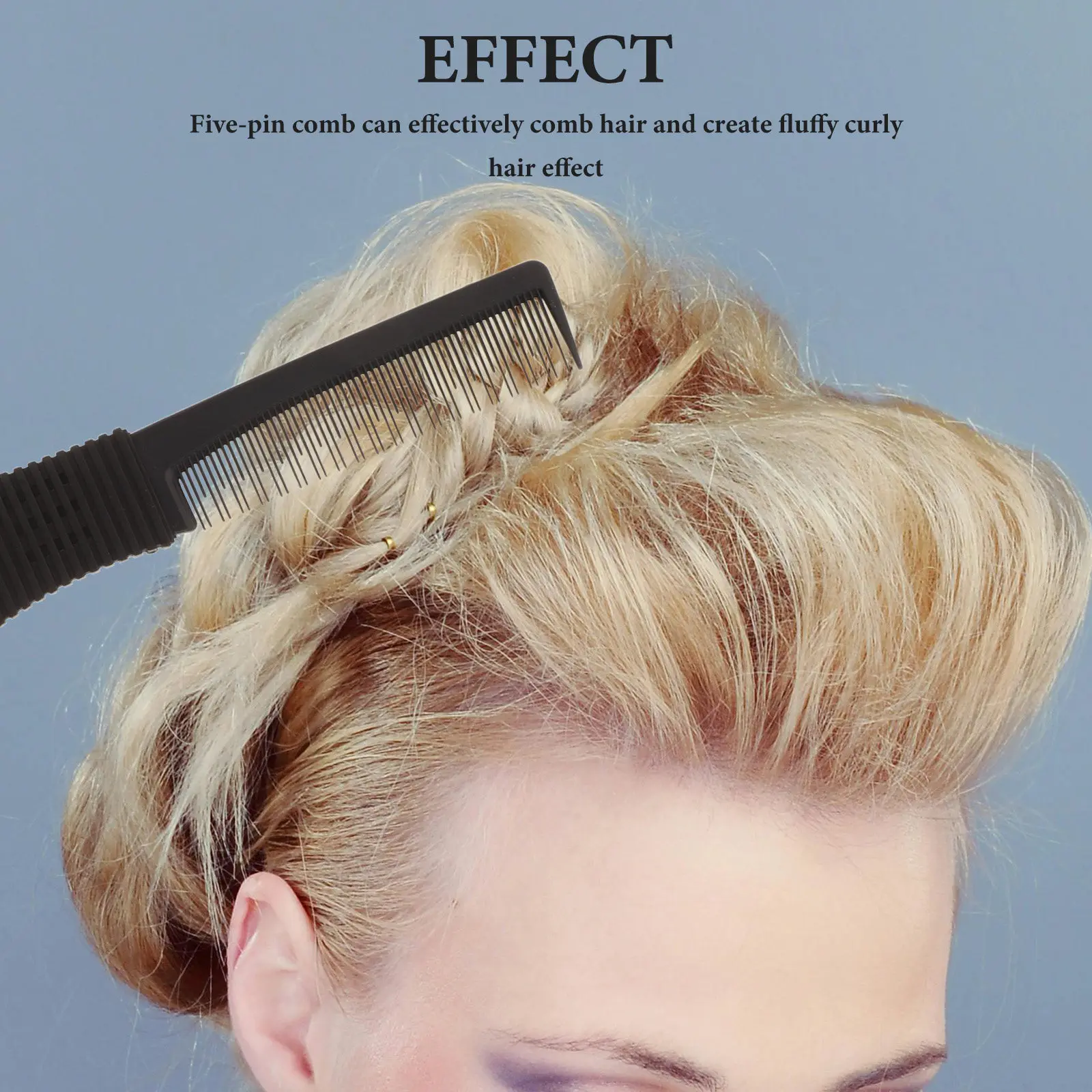 

4Pcs Guiding Massage Comb Teasing Clip Pintail Styling Set Carbon Fiber Anti-Static Hair Volumizing Detangling Combs for Men