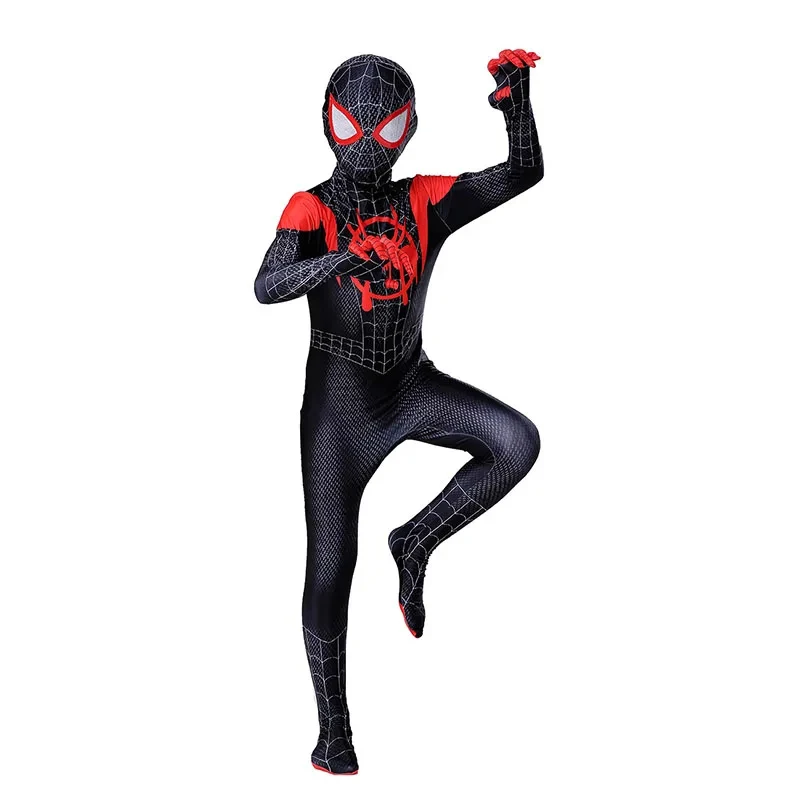 Anime Superhero Spiderman Costume Miles Morales Cosplay Zentai Bodysuit Faceshell Halloween Costumes