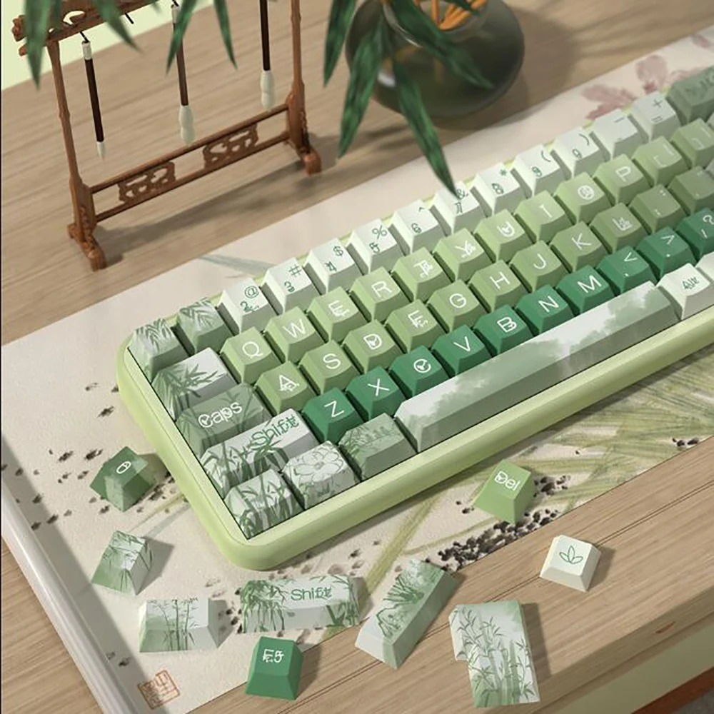 138 คีย์ Original Theme Keycaps โปรไฟล์เชอร์รี่น่ารักอะนิเมะ PBT Keycap ที่กําหนดเองสําหรับแป้นพิมพ์ระเหิดบุคลิกภาพหมวก