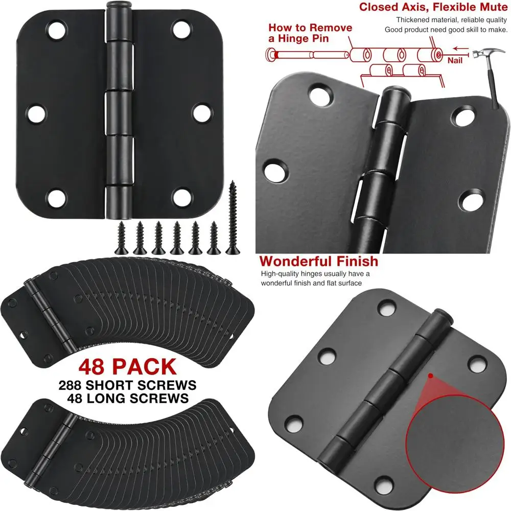 

Матовые черные дверные петли с радиусом 3,5 5/8 для внутреннего двостворчатого железа, плоская, для жилых помещений, стандартная установка в спальне