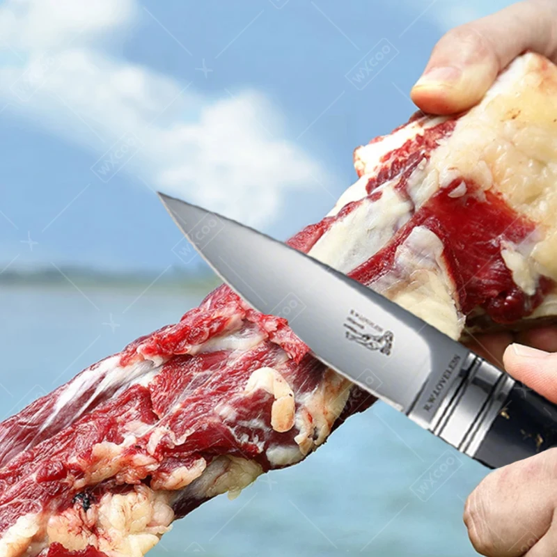 WXCOO Stainless Steel Steak Knife BBQ Chef Knife for Kitchen Accessories Durable Hand Forged Cleaver Butcher Knife with Sheath