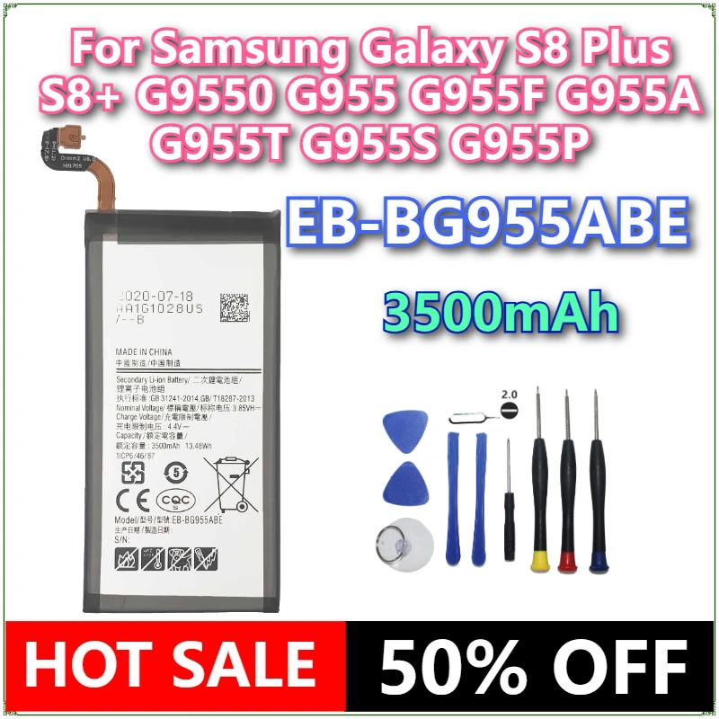 

Brand New EB-BG955ABE 3500mAh Mobile Phone Battery For Samsung Galaxy S8 Plus S8+ G9550 G955 G955F G955A G955T G955S G955P+tools